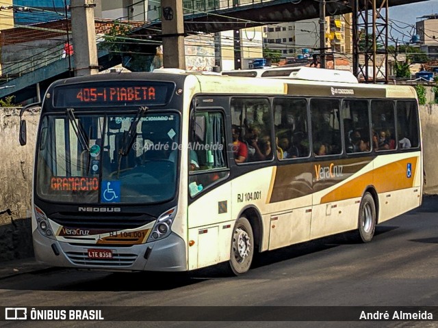 Auto Ônibus Vera Cruz RJ 104.001 na cidade de Duque de Caxias, Rio de Janeiro, Brasil, por André Almeida. Número da foto: #9877571.
