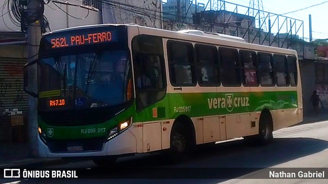 Viação Vera Cruz RJ 205.017 na cidade de Rio de Janeiro, Rio de Janeiro, Brasil, por Nathan Gabriel. Número da foto: #9876873.