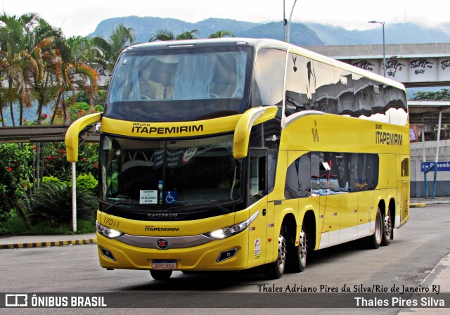 Viação Itapemirim 17011 na cidade de Rio de Janeiro, Rio de Janeiro, Brasil, por Thales Pires Silva. ID da foto: 9901530.