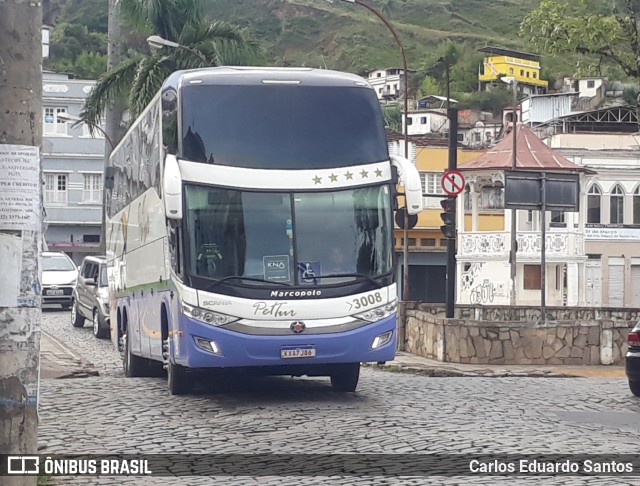 Pet Tur - Rms Transporte e Turismo 3008 na cidade de São João del Rei, Minas Gerais, Brasil, por Carlos Eduardo Santos. Número da foto: #9901411.