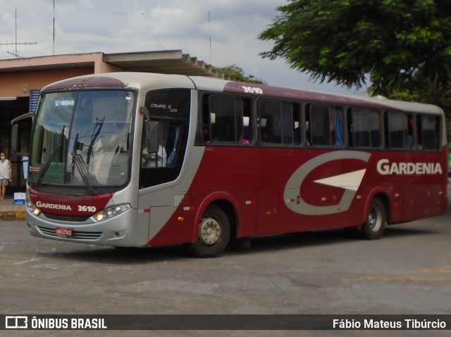 Expresso Gardenia 3610 na cidade de Três Corações, Minas Gerais, Brasil, por Fábio Mateus Tibúrcio. ID da foto: 9901692.