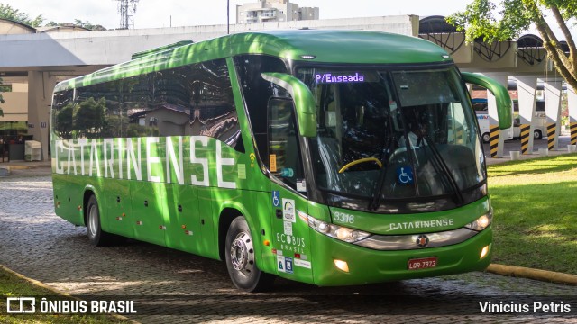 Auto Viação Catarinense 3316 na cidade de Joinville, Santa Catarina, Brasil, por Vinicius Petris. ID da foto: 9904169.