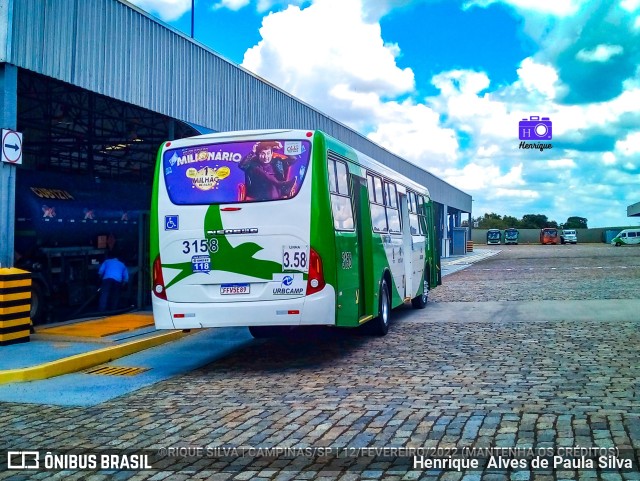 VB Transportes e Turismo 3158 na cidade de Campinas, São Paulo, Brasil, por Henrique Alves de Paula Silva. ID da foto: 9906040.