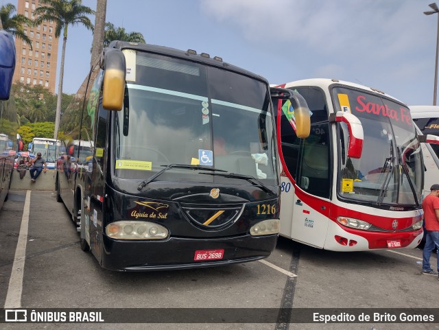 Águia do Sul Turismo 1216 na cidade de Aparecida, São Paulo, Brasil, por Espedito de Brito Gomes. ID da foto: 9911574.