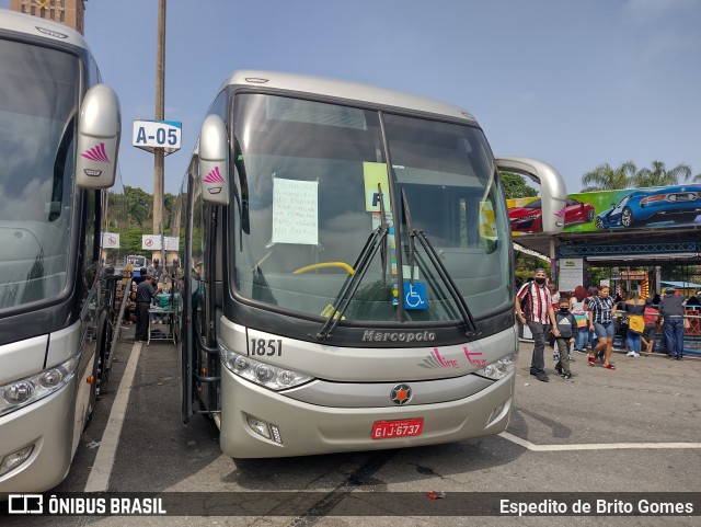 Expresso Line Tour 1851 na cidade de Aparecida, São Paulo, Brasil, por Espedito de Brito Gomes. Número da foto: #9910365.
