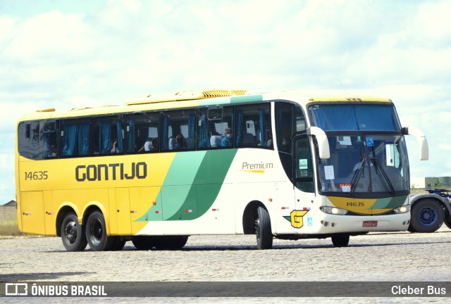 Empresa Gontijo de Transportes 14635 na cidade de Vitória da Conquista, Bahia, Brasil, por Cleber Bus. ID da foto: 9914032.