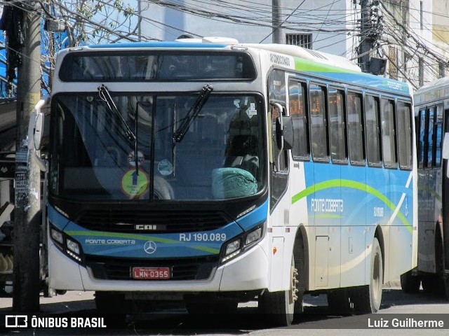 Viação Ponte Coberta RJ 190.089 na cidade de Rio de Janeiro, Rio de Janeiro, Brasil, por Luiz Guilherme. Número da foto: #9913800.