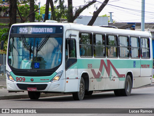 Viação Mirim 909 na cidade de Jaboatão dos Guararapes, Pernambuco, Brasil, por Lucas Ramos. ID da foto: 9913465.