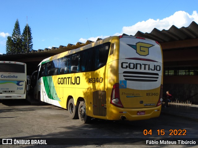 Empresa Gontijo de Transportes 18340 na cidade de Três Corações, Minas Gerais, Brasil, por Fábio Mateus Tibúrcio. ID da foto: 9918554.