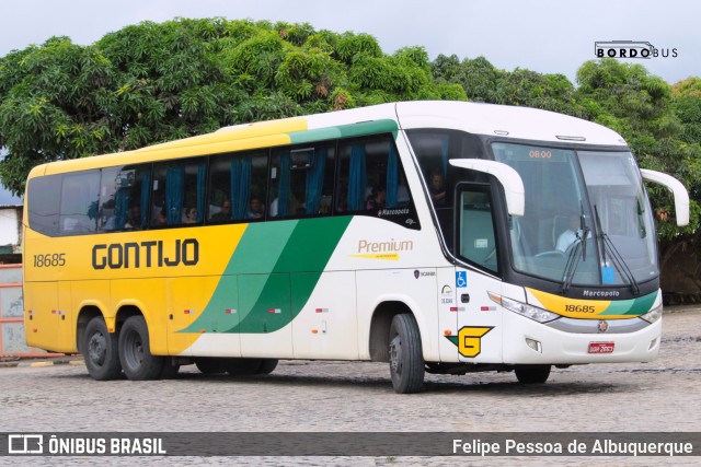 Empresa Gontijo de Transportes 18685 na cidade de Vitória da Conquista, Bahia, Brasil, por Felipe Pessoa de Albuquerque. ID da foto: 9917329.