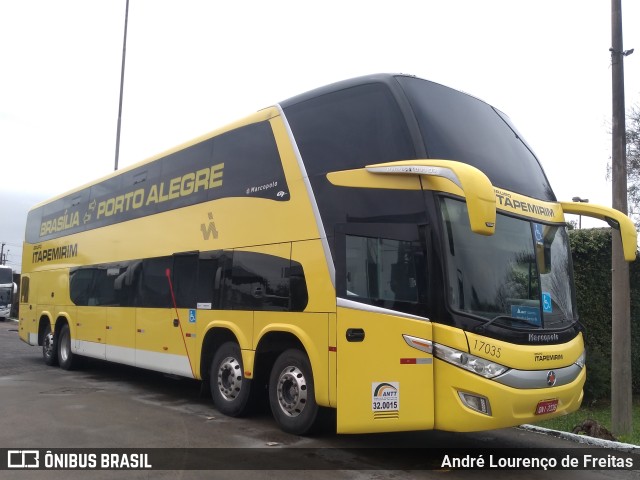 Viação Itapemirim 17035 na cidade de Porto Alegre, Rio Grande do Sul, Brasil, por André Lourenço de Freitas. Número da foto: #9917661.