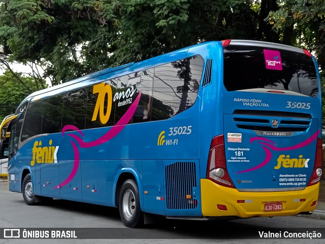 Rápido Expresso Fênix Viação 35025 na cidade de São Paulo, São Paulo, Brasil, por Valnei Conceição. Número da foto: #9919121.