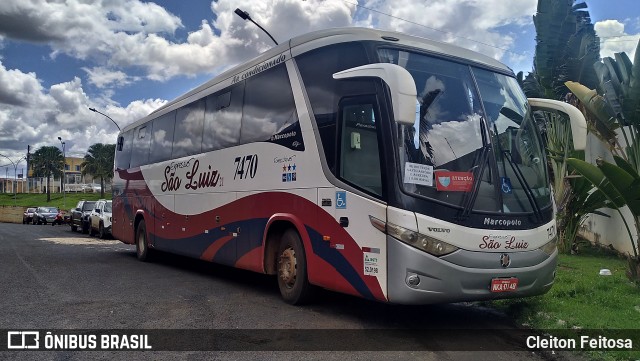 Expresso São Luiz 7470 na cidade de Rio Verde, Goiás, Brasil, por Cleiton Feitosa. ID da foto: 9921187.