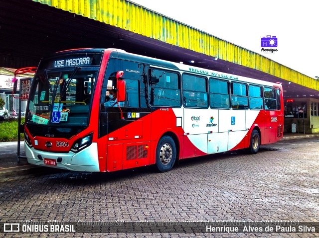 Itajaí Transportes Coletivos 2064 na cidade de Campinas, São Paulo, Brasil, por Henrique Alves de Paula Silva. Número da foto: #9924221.