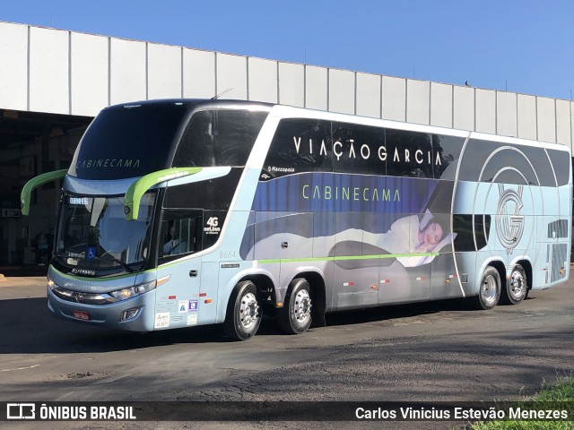 Viação Garcia 8664 na cidade de Ourinhos, São Paulo, Brasil, por Carlos Vinicius Estevão Menezes. ID da foto: 9922535.