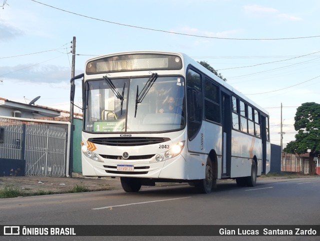 Transvida Transporte Coletivo 2043 na cidade de Ji-Paraná, Rondônia, Brasil, por Gian Lucas  Santana Zardo. Número da foto: #9925448.