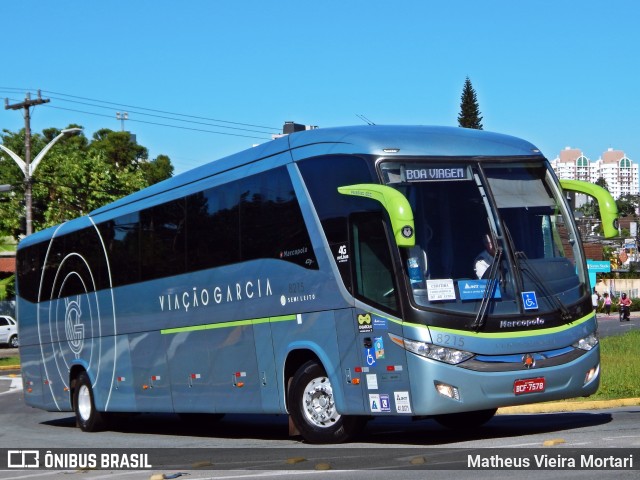 Viação Garcia 8215 na cidade de Joinville, Santa Catarina, Brasil, por Matheus Vieira Mortari. ID da foto: 9926067.