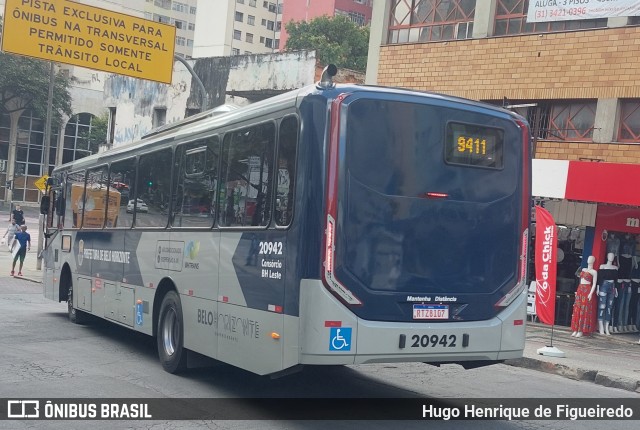 SM Transportes 20942 na cidade de Belo Horizonte, Minas Gerais, Brasil, por Hugo Henrique de Figueiredo. ID da foto: 9925224.