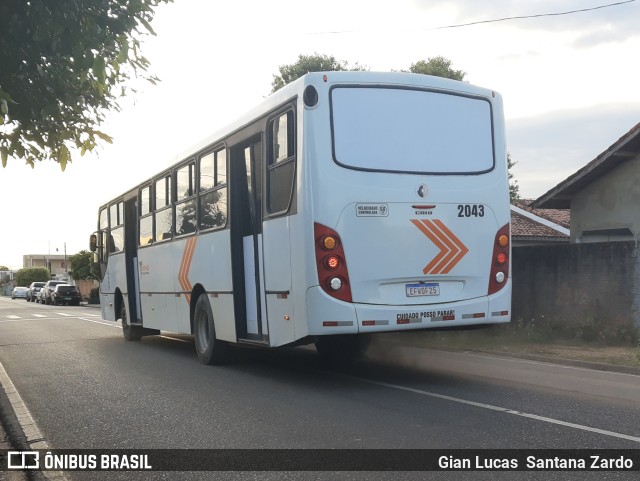Transvida Transporte Coletivo 2043 na cidade de Ji-Paraná, Rondônia, Brasil, por Gian Lucas  Santana Zardo. Número da foto: #9925439.
