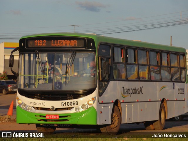 Transportes AC 510068 na cidade de Luziânia, Goiás, Brasil, por João Gonçalves. Número da foto: #9879482.