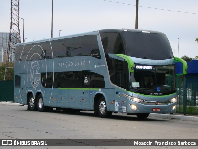 Viação Garcia 8663 na cidade de São Paulo, São Paulo, Brasil, por Moaccir  Francisco Barboza. ID da foto: 9879549.