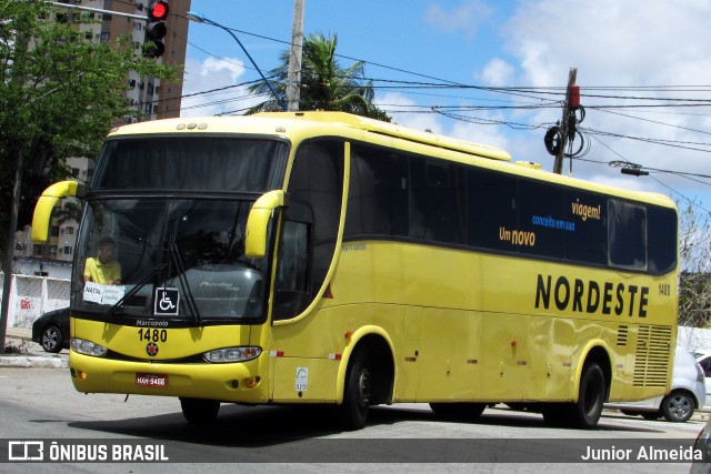 Viação Nordeste 1480 na cidade de Natal, Rio Grande do Norte, Brasil, por Junior Almeida. ID da foto: 9927406.