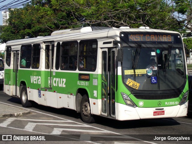 Viação Vera Cruz RJ 205.151 na cidade de Rio de Janeiro, Rio de Janeiro, Brasil, por Jorge Gonçalves. ID da foto: 9931946.