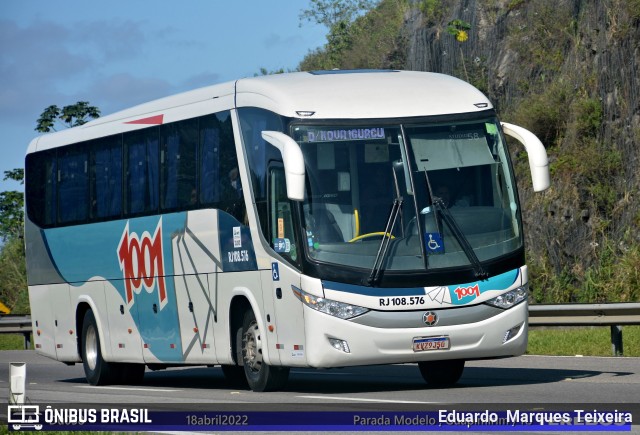 Auto Viação 1001 RJ 108.576 na cidade de Guapimirim, Rio de Janeiro, Brasil, por Eduardo  Marques Teixeira. ID da foto: 9933226.