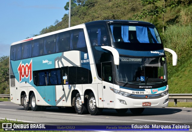 Auto Viação 1001 RJ 108.593 na cidade de Guapimirim, Rio de Janeiro, Brasil, por Eduardo  Marques Teixeira. ID da foto: 9933295.