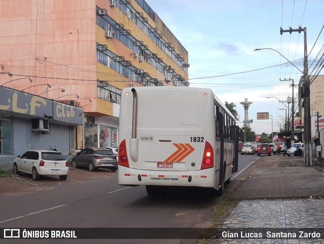 Transvida Transporte Coletivo 1832 na cidade de Ji-Paraná, Rondônia, Brasil, por Gian Lucas  Santana Zardo. Número da foto: #9933721.