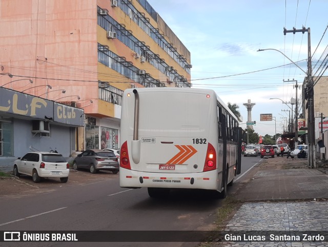 Transvida Transporte Coletivo 1832 na cidade de Ji-Paraná, Rondônia, Brasil, por Gian Lucas  Santana Zardo. ID da foto: 9933721.