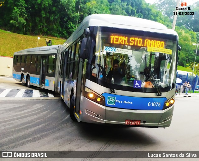 Viação Grajaú S.A. 6 1075 na cidade de São Paulo, São Paulo, Brasil, por Lucas Santos da Silva. ID da foto: 9937506.