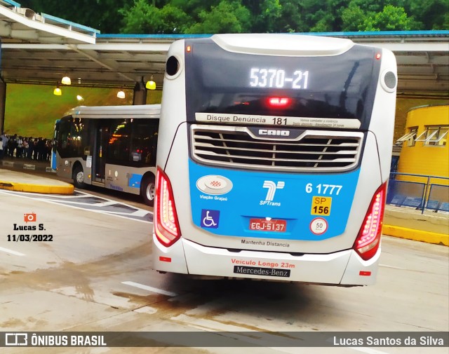 Viação Grajaú S.A. 6 1777 na cidade de São Paulo, São Paulo, Brasil, por Lucas Santos da Silva. Número da foto: #9937566.