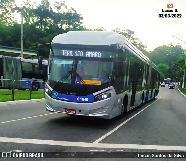 Viação Grajaú S.A. 6 1646 na cidade de São Paulo, São Paulo, Brasil, por Lucas Santos da Silva. ID da foto: 9937508.