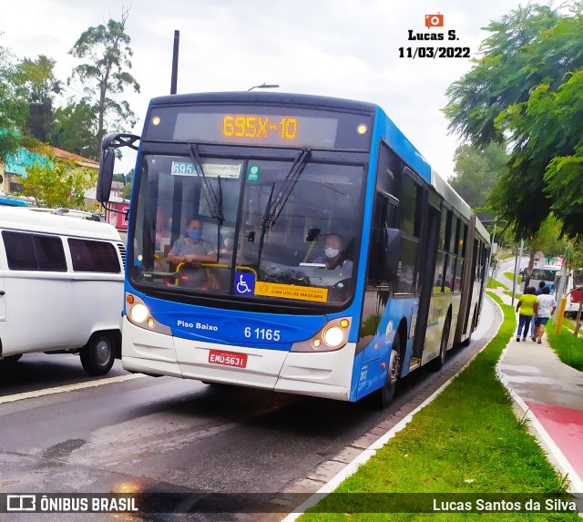 Viação Grajaú S.A. 6 1165 na cidade de São Paulo, São Paulo, Brasil, por Lucas Santos da Silva. ID da foto: 9937541.