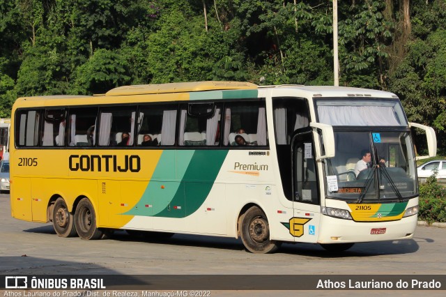 Empresa Gontijo de Transportes 21105 na cidade de Manhuaçu, Minas Gerais, Brasil, por Athos Lauriano do Prado. ID da foto: 9940570.