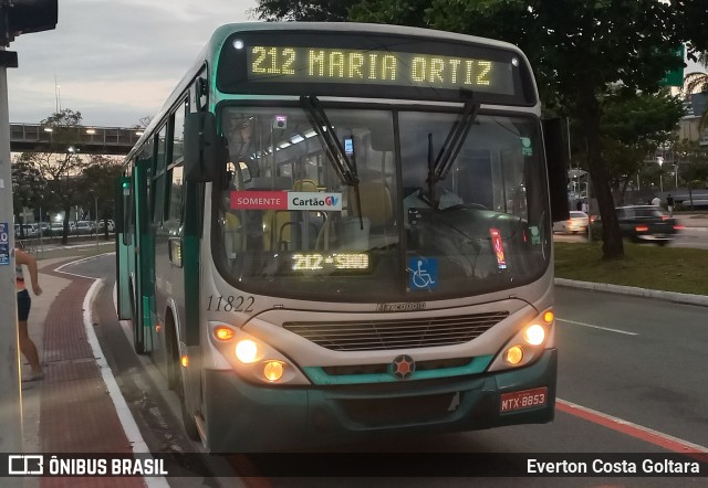 Metropolitana Transportes e Serviços 11822 na cidade de Vitória, Espírito Santo, Brasil, por Everton Costa Goltara. ID da foto: 9940218.