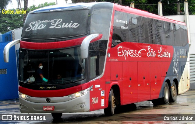 Expresso São Luiz 7800 na cidade de Goiânia, Goiás, Brasil, por Carlos Júnior. ID da foto: 9941122.