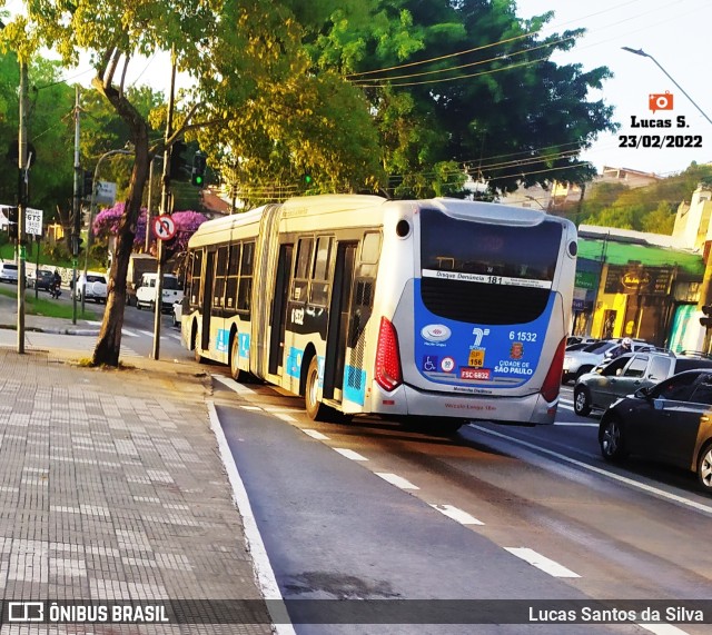 Viação Grajaú S.A. 6 1532 na cidade de São Paulo, São Paulo, Brasil, por Lucas Santos da Silva. ID da foto: 9944033.