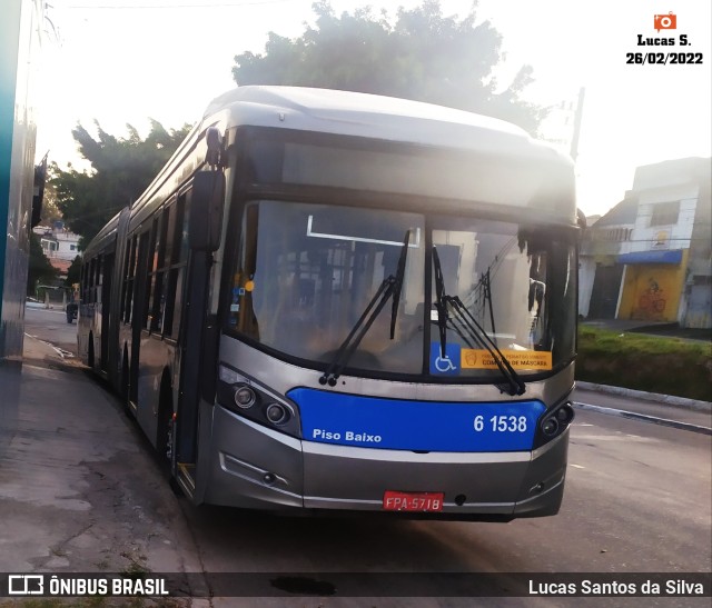 Viação Grajaú S.A. 6 1538 na cidade de São Paulo, São Paulo, Brasil, por Lucas Santos da Silva. Número da foto: #9942668.