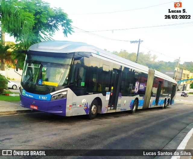 Viação Grajaú S.A. 6 1667 na cidade de São Paulo, São Paulo, Brasil, por Lucas Santos da Silva. ID da foto: 9942665.