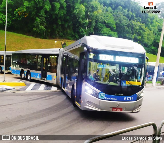 Viação Grajaú S.A. 6 1781 na cidade de São Paulo, São Paulo, Brasil, por Lucas Santos da Silva. ID da foto: 9942658.