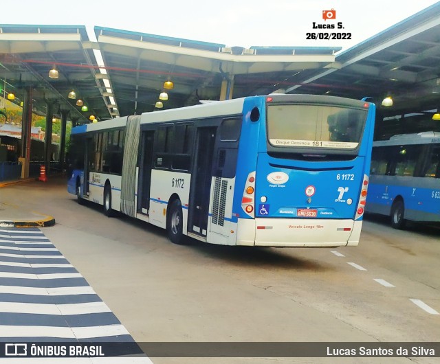 Viação Grajaú S.A. 6 1172 na cidade de São Paulo, São Paulo, Brasil, por Lucas Santos da Silva. Número da foto: #9942670.
