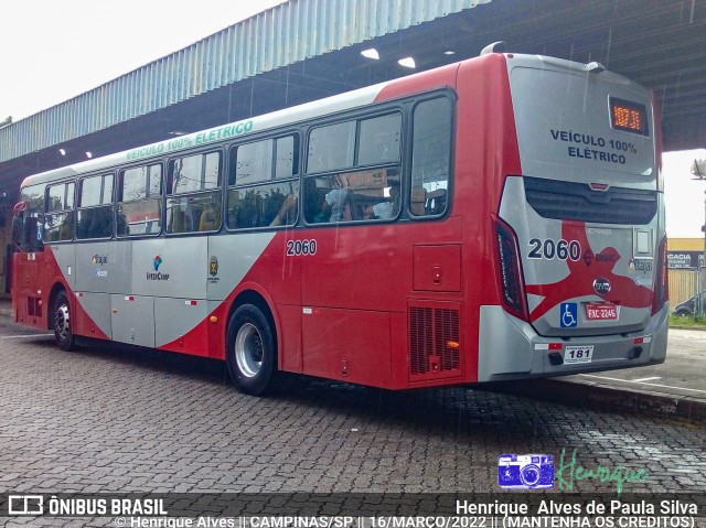 Itajaí Transportes Coletivos 2060 na cidade de Campinas, São Paulo, Brasil, por Henrique Alves de Paula Silva. Número da foto: #9942314.