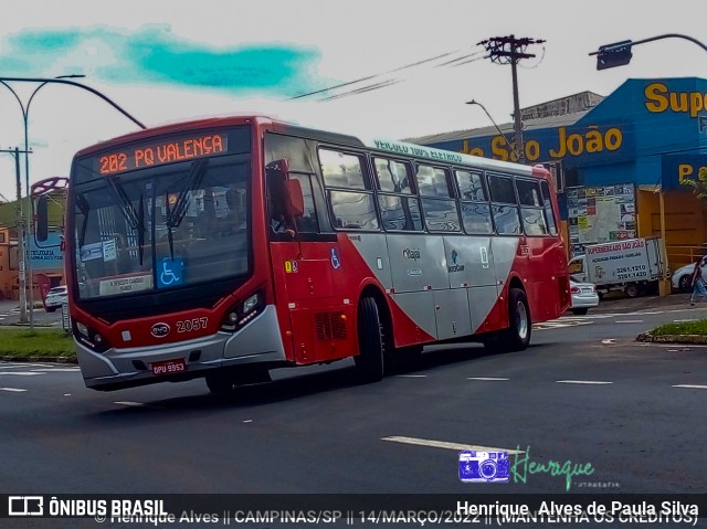 Itajaí Transportes Coletivos 2057 na cidade de Campinas, São Paulo, Brasil, por Henrique Alves de Paula Silva. Número da foto: #9942360.