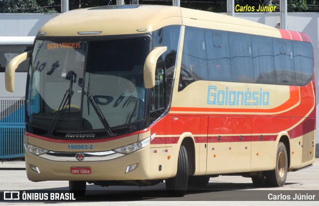 Auto Viação Goianésia 190003-2 na cidade de Goiânia, Goiás, Brasil, por Carlos Júnior. Número da foto: #9950031.