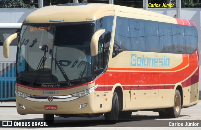 Auto Viação Goianésia 190003-2 na cidade de Goiânia, Goiás, Brasil, por Carlos Júnior. ID da foto: 9950031.