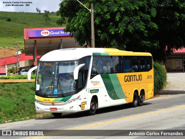 Empresa Gontijo de Transportes 21635 na cidade de João Monlevade, Minas Gerais, Brasil, por Antonio Carlos Fernandes. ID da foto: 9949572.