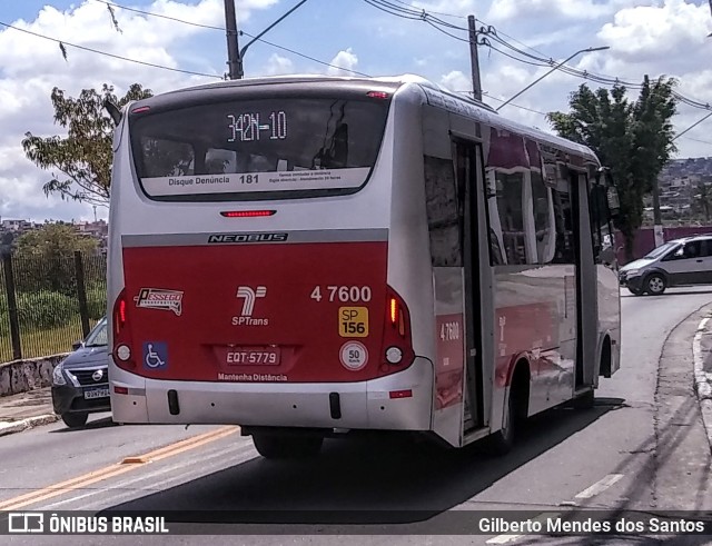 Pêssego Transportes 4 7600 na cidade de São Paulo, São Paulo, Brasil, por Gilberto Mendes dos Santos. ID da foto: 9948041.