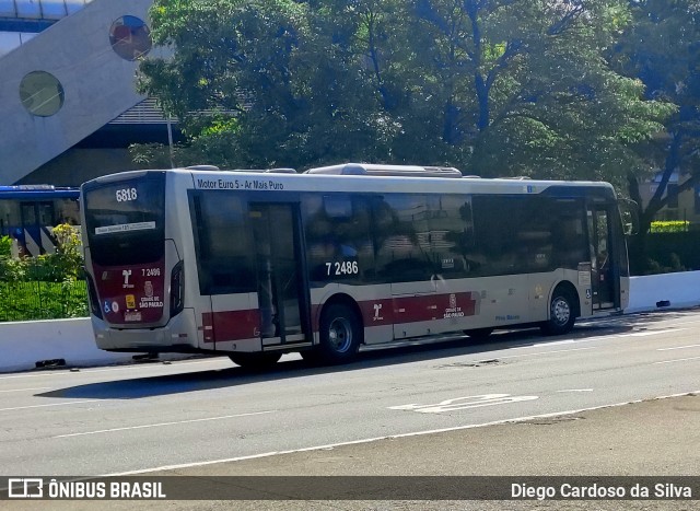 Viação Campo Belo 7 2486 na cidade de São Paulo, São Paulo, Brasil, por Diego Cardoso da Silva. Número da foto: #9949549.